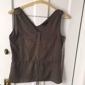 Banana Republic olive green sleeveless blouse